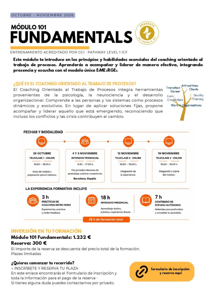 Folleto Módulo 101 Fundamentals Barcelona